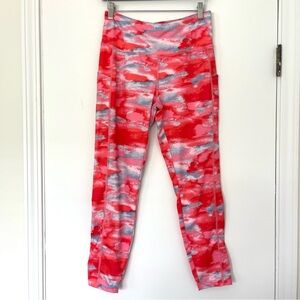 Tahari Sport Vibrant Pink‎ Patterned Activewear Leggings Women’s Size Medium